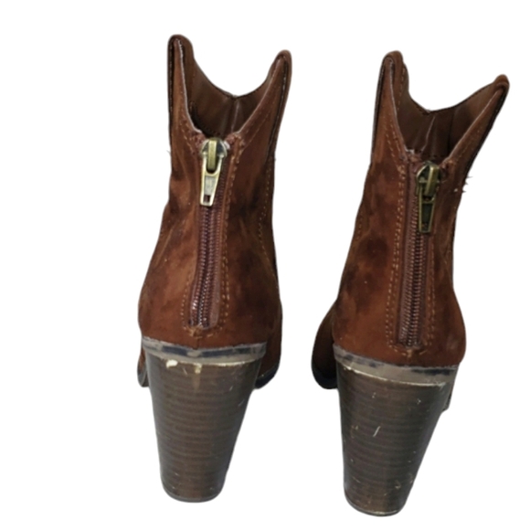 Merona Amazing Brown Suede Heels Boots Women's Size 7 - Picture 5 of 17